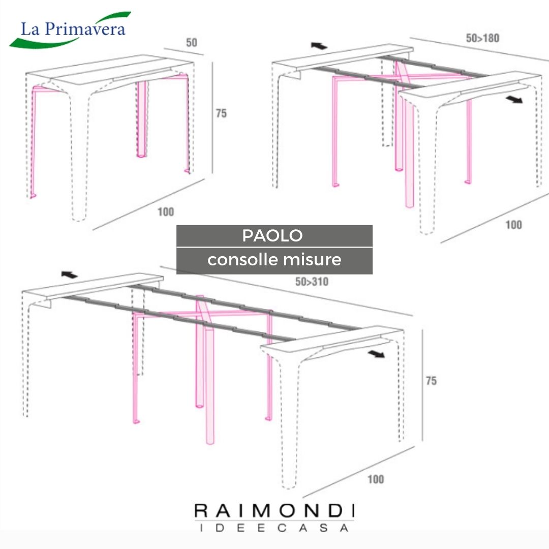 misure consolle estendibile paolo  paolo